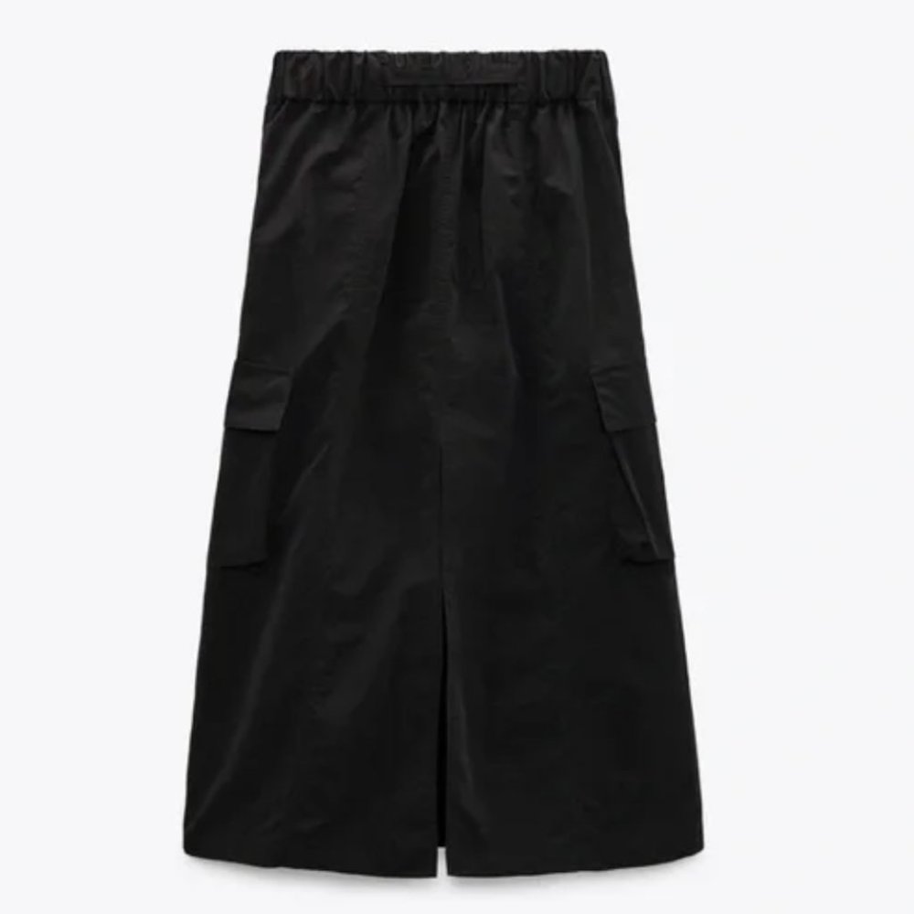 NWT Zara nylon cargo skirt black - Picture 6 of 9